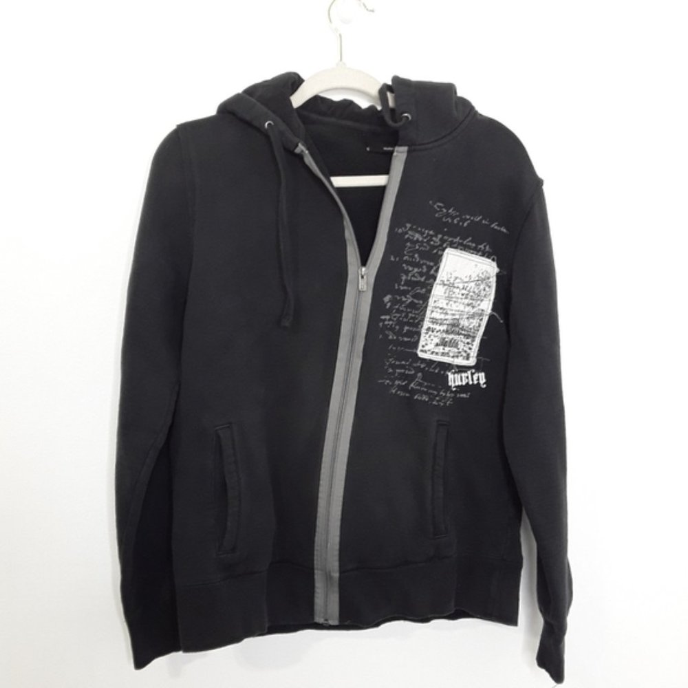 Hurley Black Unisex Full Zip Hoodie EUC sz M